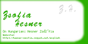 zsofia hesner business card